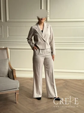 کت کراپ و شلوار لینن