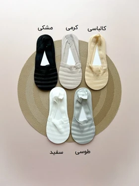جوراب زنانه کالج توری طرح راه راه