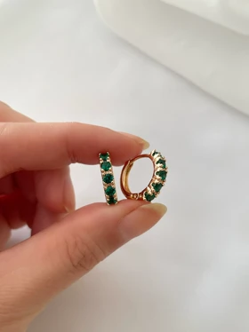 گوشواره نگین سبز ژوپینگ