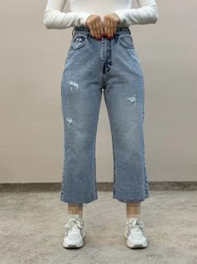 شلوار جین واید آبی آمسو