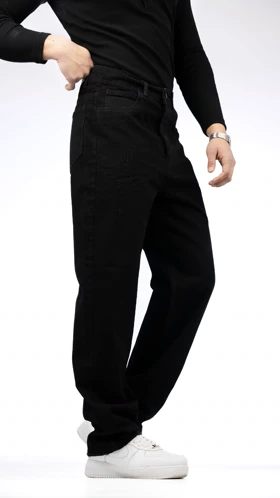 شلوار بگ جین مشکی قد 110 سانت * بهترین کیفیت دنیم کد 946