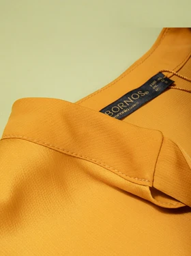 تاپ زنانه ساتن یقه کرواتی کلاسیک غنچه