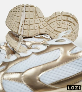 کفش کتانی مردانه و زنانه سفید طلایی Balenciaga 3XL مدل 6822