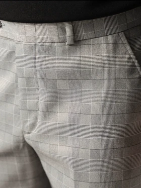 شلوار چهارخونه طوسی کارلوتی کد p296