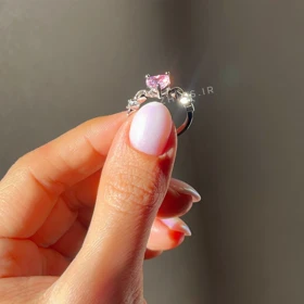 انگشتر زنانه قلب صورتی