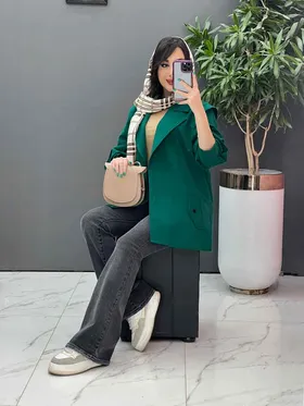 مانتو لینن کتی پشت بنددار