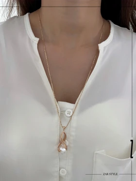 گردنبند رولباسی مارپیچ مروارید