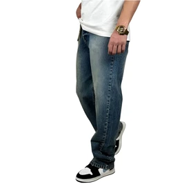 شلوار جین نیم بگ مردانه آبی روشن