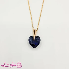 گردنبند زنانه ژوپینگ مدل قلب سرمه ای