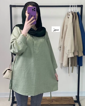 تونیک مانتویی جنس شانتون نخ