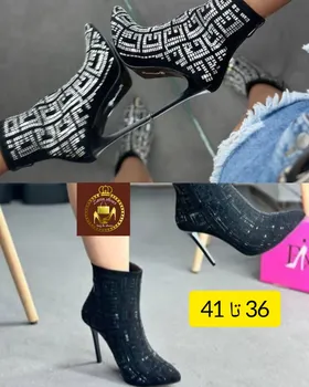 نیم بوت مجلسی زنانه پاشنه‌بلند جیوانچی نگینی