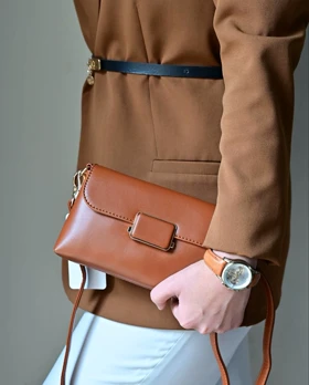 کیف دوشی زنانه بنو BENO مدل الانا کد 4960 (قهوه ای روشن)