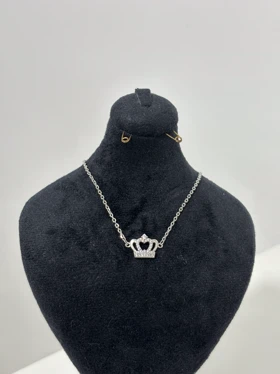 گردنبند نقره زنانه تاج مینیمال 988