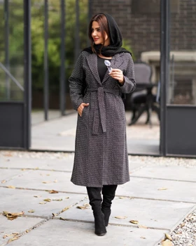 پالتو شانل ماکسی یقه انگلیسی