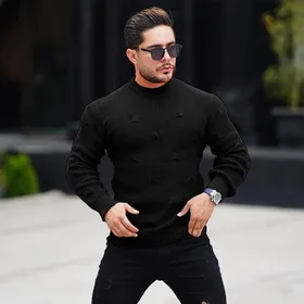 پلیور زاپ‌دار مشکی مردانه مدلDeta