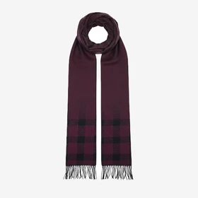 شال گردن طرح چهارخانه دورو ریشه‌دار