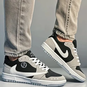 نایک ایر جردن 1 تراویس اسکات ایکس طوسی مشکی ( Nike Air Jordan 1 Low Travis Scott X )