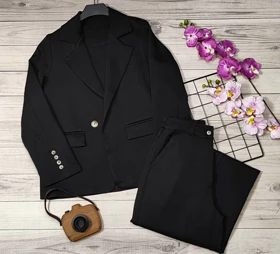 ست کت و شلوار مدل غزل کد 50288 (مشکی)