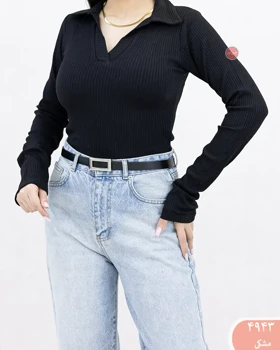 بلوزکرکره ای یقه دار4943