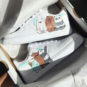 کفش اسپرت ایرفورس | کاستوم کتانی air force طرح We Bare Bears: Baby Bears نایک nike کد 158360