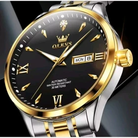 ساعت مچی مردانه آلوزOLEVSبند استیل نقره ای طلایی خاص وجذاب