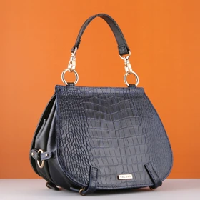 کیف دوشی و دستی زنانه چرم یلسان مدل مارال کد008-GC (سرمه ای)