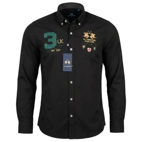 پیراهن طرح Polo Capitan برند La Martina (مشکی)