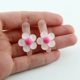 گیره مو دخترانه طرح گلی (صورتی)