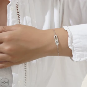 دستبند نقره مسیکا کد 35122