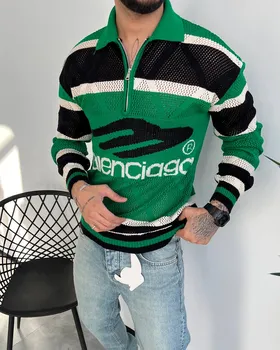 بافت نیم زیپ نازک BALENCIAGA رنگ سبز مشکی