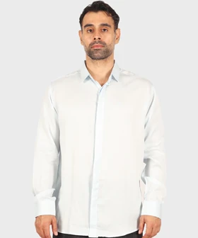 پیراهن مردانه آستین بلند دکمه مخفی 0372