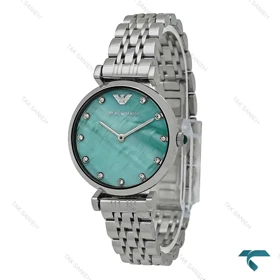ساعت مچی آرمانی زنانه سیلور صفحه فیروزه ای Armani-7617-L