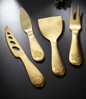 ست صبحانه خوری استیل طلایی طرح ستاره