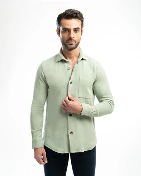 ام کی کالکشن پیراهن آستین بلند mk-23272-light-green