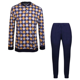 ست تیشرت و شلوار مردانه لین مدل نخ پنبه کد 5197-494