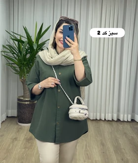 مانتو لینن پشت دکمه کد 2129