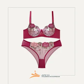 ست سرخابی گل‌دار برند نوشه پوش