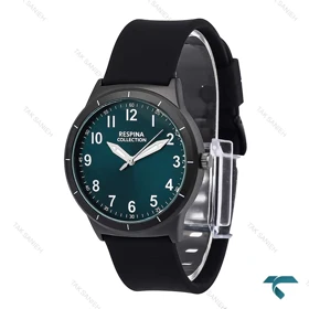 ساعت رسپینا زنانه مشکی صفحه سبز Respina-7031-L