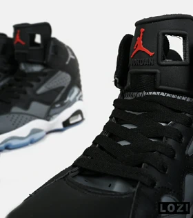 کفش کتانی ساق‌دار مردانه مشکی طوسی Nike air jordan 6