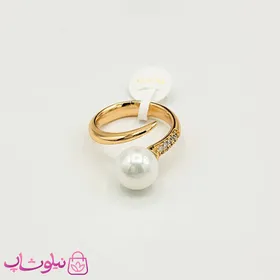 انگشتر دخترانه ژوپینگ مرواریدی نگین‌دار