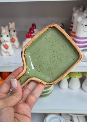خرما خوری سرامیک تابه ای روستیک (سبز)