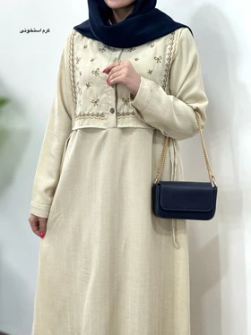 پیراهن مانتویی گلدوزی آیسو گلاره