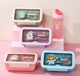 پک قمقمه وظرف غذا پلاستیکی