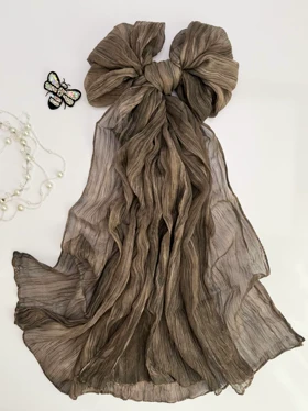 شال ویسکوز خطی ساده 20680 (قهوه ای)