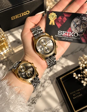 ست 2عددی ساعت برند سیکو SEIKO(vip) موتور ژاپن با کارت گارانتی ارسال رایگان