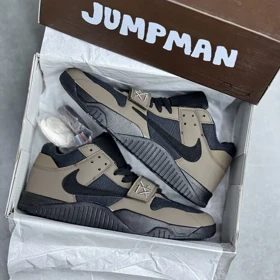 کفش نایک تراویس اسکات جامپ‌من دارک موکا مشکی قهوه‌ای Nike Travis Scott Jumpman Dark Mocha Black Brown