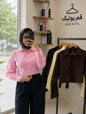 شومیز کراپ لینن پشت کش _3048