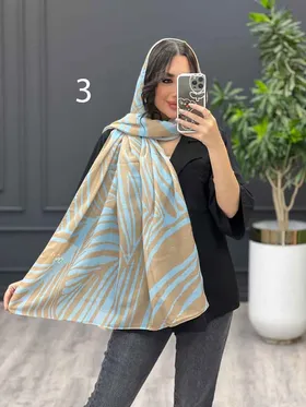 شال حریر نخ طرح دار