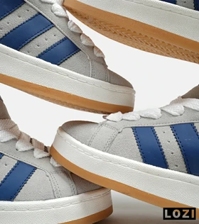 کفش کتانی نیم ساق مردانه و زنانه طوسی آبی ADIDAS Campus