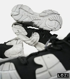 کفش کتانی مردانه مشکی طوسی BALENCIAGA مدل 7492